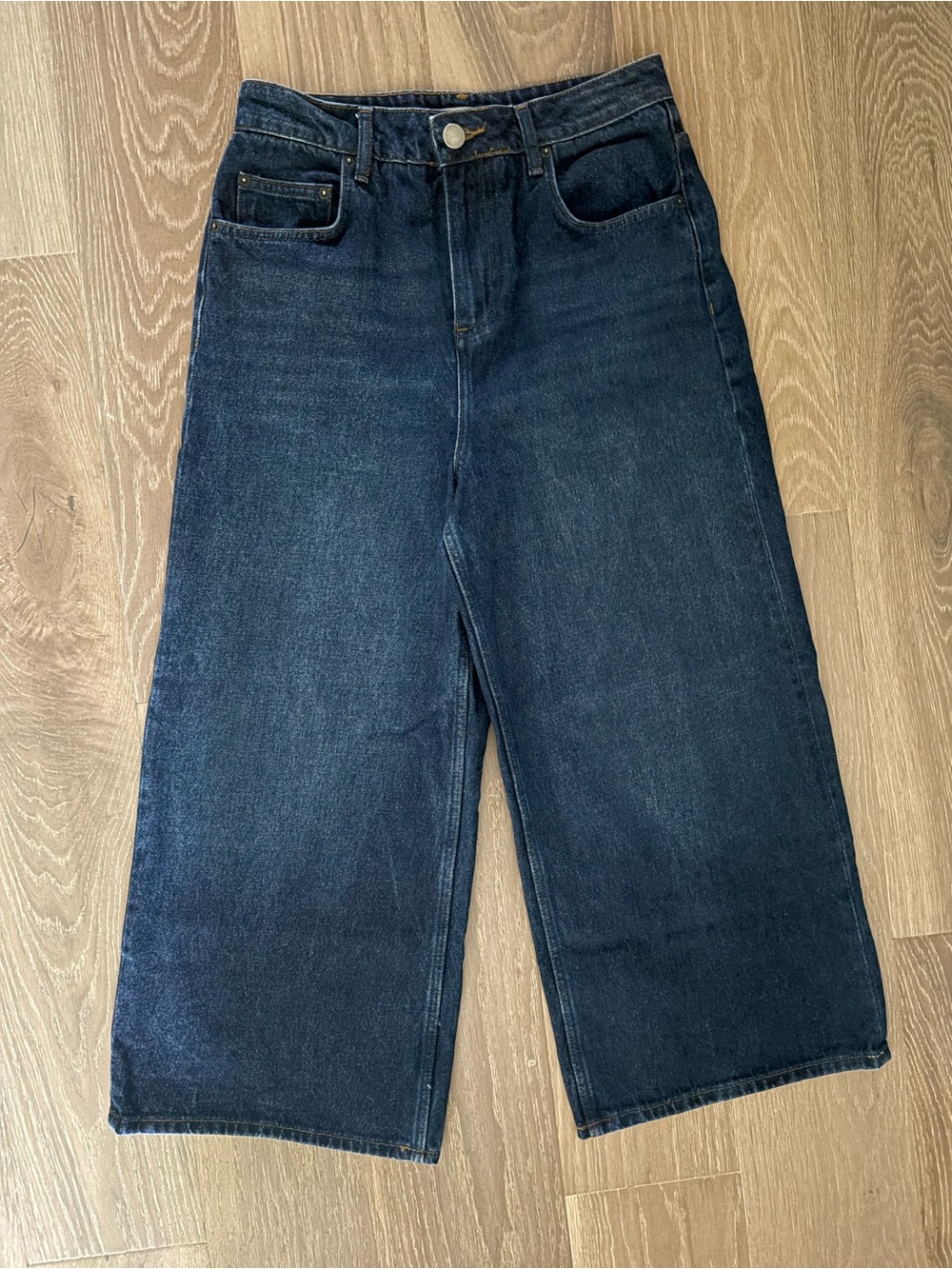 ASOS Dark Blue Wide Leg Flare Jeans Size 30